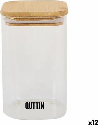 Obrázek produktu pro Dóza na potraviny Quttin z bambusového borosilikátového skla 720 ml (12 kusů)