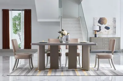 Produktbild von Komplette Esszimmer Garnitur Tisch + 6x Lehnstuhl Stühle Luxus Essgruppe Set