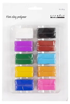 Produktbild von Creativ Company Fine Polymer Ton bunt, 10x20 Gramm