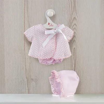 Produktbild von Asi Puppenkleidung Weste Shorts und Haube babyrosa - Puppenoutfit