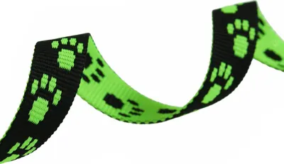 Webband Pfoten für Tier neongrün