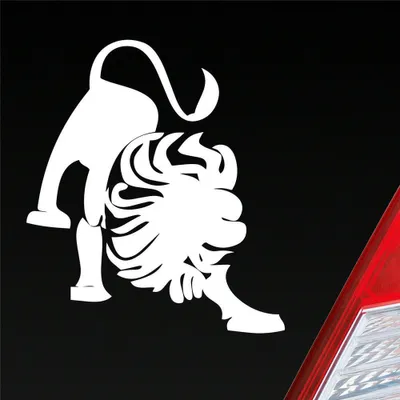 Produktbild von Auto Aufkleber Sternzeichen Löwe Lion KFZ Roller 9x10 cm Weiss Matt Sticker Heckscheibenaufkleber