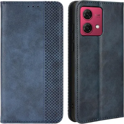 Produktbild von Motorola Moto G84 Hülle - Coverup Vintage Style Klapphülle - Blau