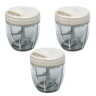 Produktbild von Zwiebelzerkleinerer mit Seilzug, 1000 ml, Multifunktionaler manueller Edelstahl-Universalzerkleinerer für Gemüse, Obst, Zwiebeln, Knoblauch