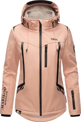 Produktbild von Marikoo Damen Softshell Jacke Outdoor Übergangs Funktions Regenjacke mit Kapuze MOUNT-CHO-OYU Rose Gr. 36 - S