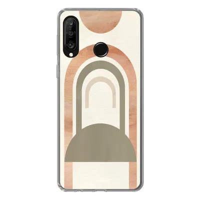 Produktbild von MuchoWow® Handyhülle Schutzhülle Hülle für Huawei P30 Lite Rosa - Grün - Abstrakt Silikon Softcase Handy Hülle - Handyhülle