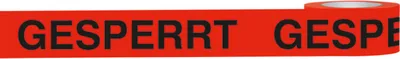 Produktbild von Dreifke® Klebeband GESPERRT, rot/schwarz, Polypropylen, selbstkl., 50mm, 66m/...