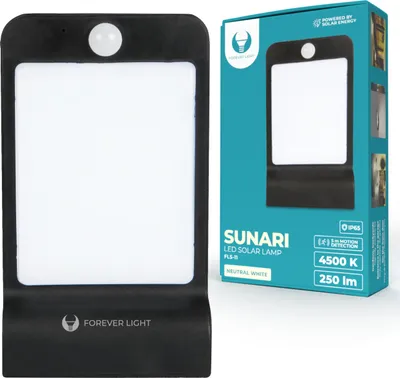 Produktbild von SUNARI FLS-11 36*SMD PIR 5W 400lm 6000K 2000mAh Li-Ion Forever Light solar LED Lampe
