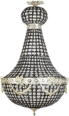 Obrázek produktu pro Casa Padrino barokní křišťálový lustr černý/stříbrný Ø 45 x v. 90 cm - Nádherný lustr v barokním stylu - Barokní křišťálová světla - Noble & Magnificent