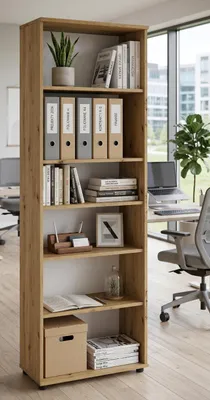 Produktbild von Regal 80 cm Eiche Artisan Bücherregal Büroregal Standregal Ordnerregal modern Holzoptik