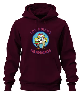 Productafbeelding van LOS POLLOS HERMANOS: Fast Food, cultserie, hoodie voor heren en dames, bordeauxrood, maat 3XL
