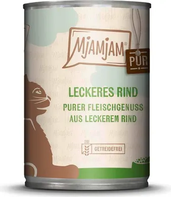 Image de MjAMjAM Cat - Le plaisir de la viande à l'état pur Boîte 6x400g | Bœuf