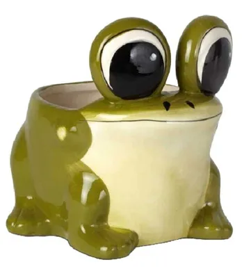 Produktbild von Dekorative Froschhülle aus grüner Keramik 9 cm
