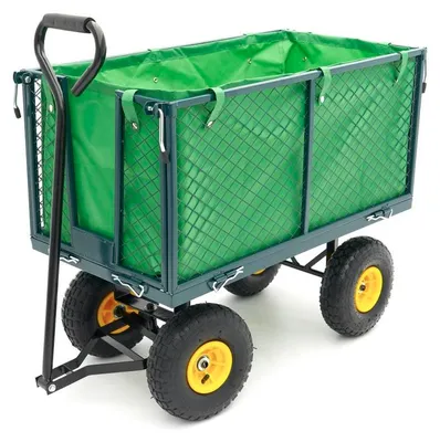 Imagen del producto de Carro de jardín, capacidad de 350 kg, con capacidad de remolque, incluye bolsa de lona