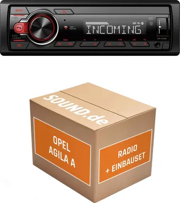 Produktbild von Autoradio Einbaupaket Pioneer MVH330DAB passend für Opel Agila A Schwarz | Bluetooth Telefonieren