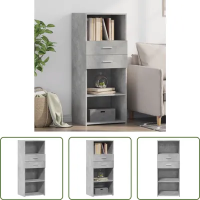 Produktbild von The Living Store Highboard Betongrau 50x42,5x124 cm Holzwerkstoff