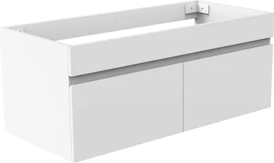 Image de Acezanble Meuble salle de bain blanc mat sans lavabo, MDF avec deux portes, 99L x 45P x 40H cm, suspendu