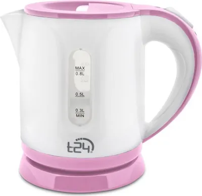 Produktbild von Mini Wasserkocher 0,8 Liter kabellos 1100 Watt Reisewasserkocher Camping Pink