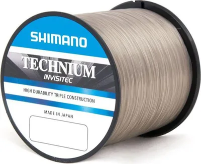Image de SHIMANO Technium Invisi, 5000 m, 0,31 mm, 9 kg / 19,84 lb, gris, fil de pêche monofilament pour carpe, TECINV30BLK5000