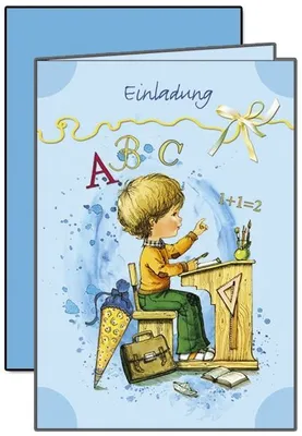 Produktbild von Roth Schulanfangs-Serie Mein Schulstart, Einladungskarte blau