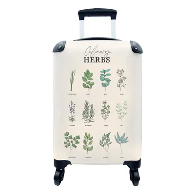 Produktbild von MuchoWow® Koffer Handgepäck Trolley Rollkoffer Kleine Reisekoffer mit 4 Rollen - Pflanzen - Küche - Kräuter - Cabin Size < 55x40x23 cm & 55x40x20 cm - Fotokoffer - Kabinenkoffer - Boardgepäck - Reise-Box - Reisekoffer - Reisegepäck - Koffer mit Bild - Trolley für Kinder
