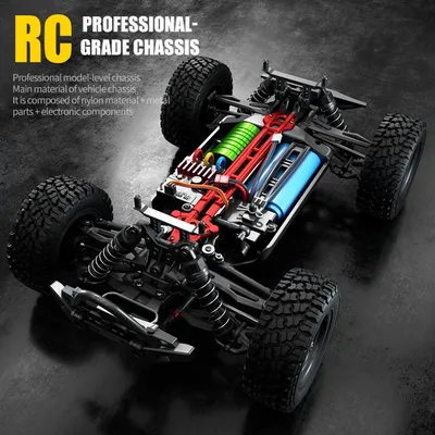 Obrázok produktu pre RC auto, modrá farba - 70 km/h - mierka 1:16 - pohon 4x4 - model monster truck s diaľkovým ovládaním