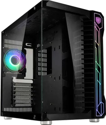 Productafbeelding van Kolink Unity Code X, Midi-toren, PC-behuizing, zwart, compatibel met ATX, micro ATX en Mini-ITX moederborden, materiaal: kunststof en staal, zijpaneel van gehard glas, 16,5 cm