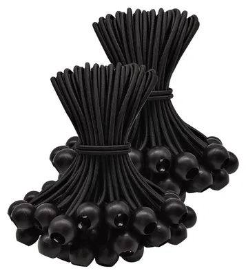 Produktbild von Spanngummis mit Kugel 100 Stück 15cm Schwarz