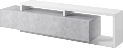 Produktbild von TV Board Lowboard BENDY Weiß- Betonoptik 219cm
