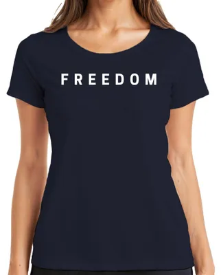 Productafbeelding van Freedom Charlie Kirk RIP, T-shirt voor dames, conservatief, Republikeins, Turning Point, marineblauw, maat M