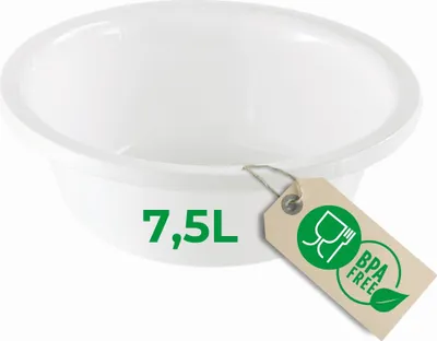 Immagine prodotto di Novaliv Ciotola per lavastoviglie rotonda 7,5L, D36 cm, bianca, senza BPA e lavabile in lavastoviglie - Ideale per la cucina e il campeggio, Ciotola rotonda, Ciotola di plastica grande, Ciotola per lavare, Ciotola di plastica, Ciotola per l'impasto
