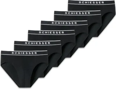Produktbild von SCHIESSER Herren Slips, 6er Pack - "95/5", Rio Briefs, Logo-Bund, Stretch Baumwolle Schwarz L