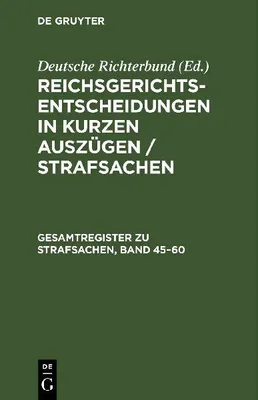 Produktbild von Gesamtregister zu Strafsachen, Band 45-60