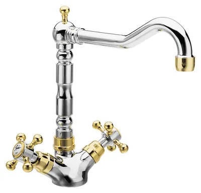Produktbild von Sapho ANTEA Küchenarmatur mit Retro-Einlauf, Chrom/Gold