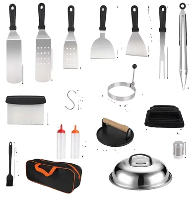 Obrázek produktu pro Sada grilovacích nástrojů, odolná konstrukce, ergonomické rukojeti, 29 kusů