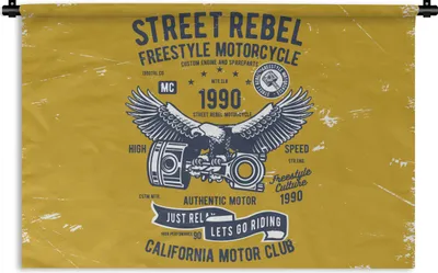 Produktbild von MuchoWow® Wandteppich Wandbehang Motorrad - Oldtimer - Angebot 60x40 cm Tapisserie Dekoration Wandtuch - Wanddekorationen