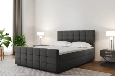 Produktbild von Boxspringbett Schlafzimmerbett SENON 180x220cm Stoff Anthrazit inkl. Bettkasten