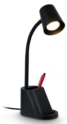 Image de Briloner Pahu Lampe de bureau, porte-crayons, interrupteur à fil, orientable,noir, 21 x 10 x 35,5 cm