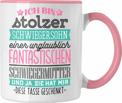 Produktbild von Trendation - Schwiegersohn Geschenk von Schwiegermutter Schwiegersohn Spruch Geschenkidee Geburtstag Weihnachten (Rosa)