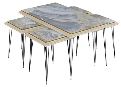 Immagine prodotto di Tavolino in MDF grigio e acciaio inox con tavolini moderni