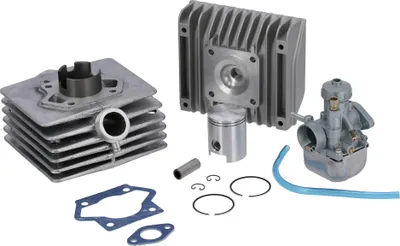 Obrázek produktu pro Sada: Tuningový válec 60ccm, 2-kanálový válec + Píst + Hlava válcu + BVF Závodní karburátor 21N1-12 - Pro Simson KR51/2 Schwalbe