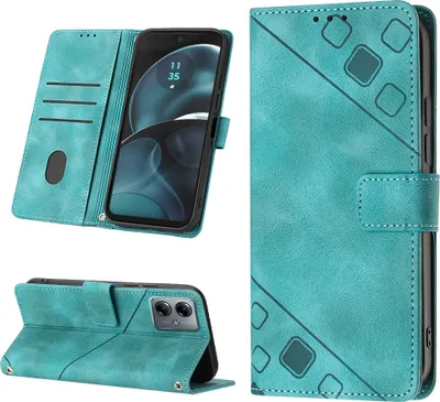 Obrázek produktu pro Pouzdro pro Motorola Moto G14 vyražené Flip kožené peněženkové pouzdro s funkcí stojánku zelené