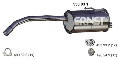Produktbild von ERNST 550031 Endschalldämpfer für FORD KA (RU8) Auspuff