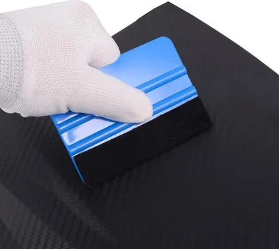 Produktbild von CHPN – Rakel – Rakel mit Filz – Schaber – Folierung – Autofolierung – Fensterfolienschaber – Blau