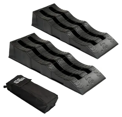 Produktbild von 2x Auffahrkeile Wohnmobil 3,5t 60x21x12 cm Kunststoff Ausgleichskeil PKW 3 Stufen Keil mit Tasche