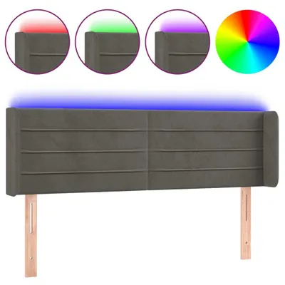 Produktbild von vidaXL LED Kopfteil Dunkelgrau 147x16x78/88 cm Samt