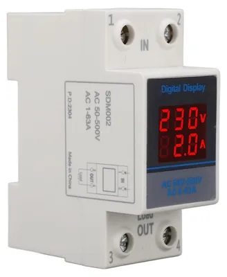 Immagine prodotto di Voltimetro AC e amperometro per correnti alternate, montabili su guida DIN, con trasformatore