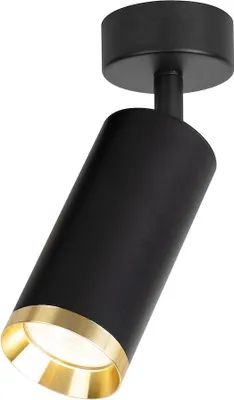 Immagine prodotto di Moderno faretto da soffitto rotondo nero e oro, orientabile, 1xGU10 10W MICA Milagro