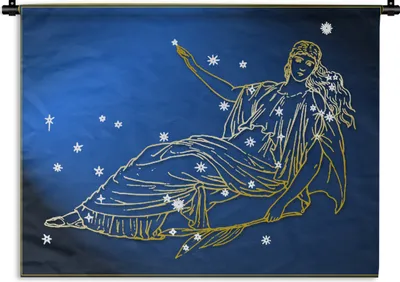 Produktbild von MuchoWow® Wandteppich Wandbehang Sternbild - Jungfrau - Sterne 60x45 cm Tapisserie Dekoration Wandtuch - Das Schlafzimmer