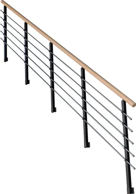Obrázok produktu pre Schodiskové zábradlie model Kos rovno-14 stupňov-kov-dub-čierna RAL 9005